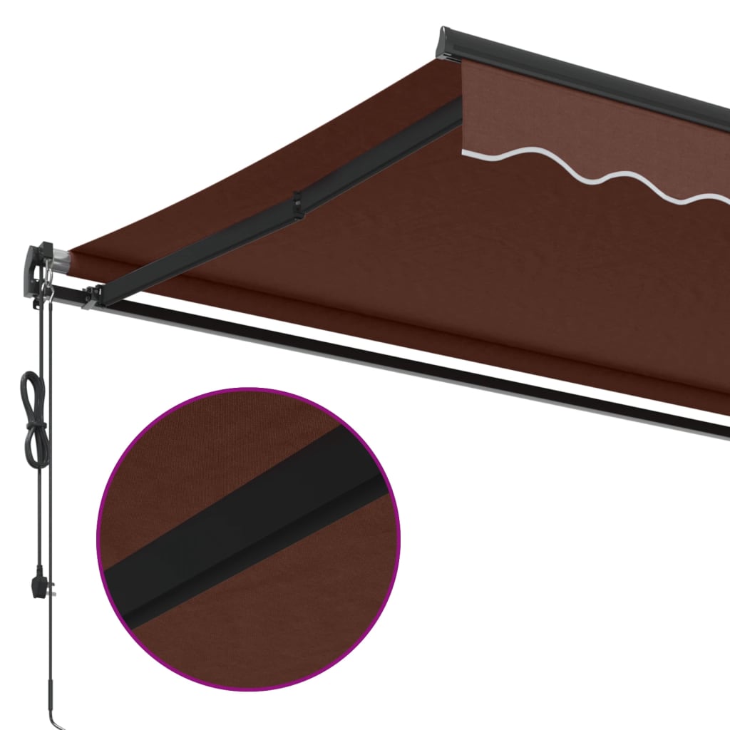 Automatic Retractable Awning Brown 450x350 cm