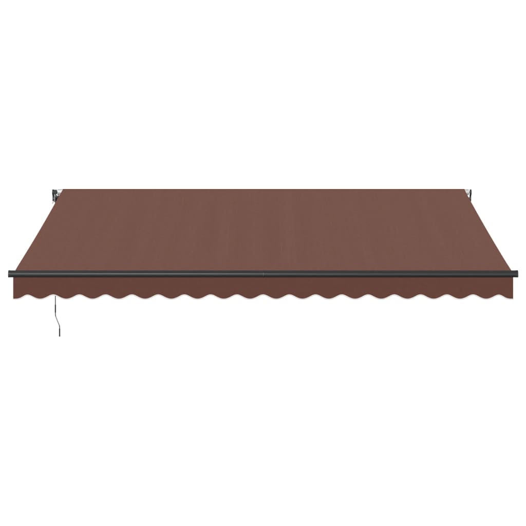 Automatic Retractable Awning with LEDs Brown 450x350 cm