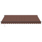 Automatic Retractable Awning with LEDs Brown 450x350 cm