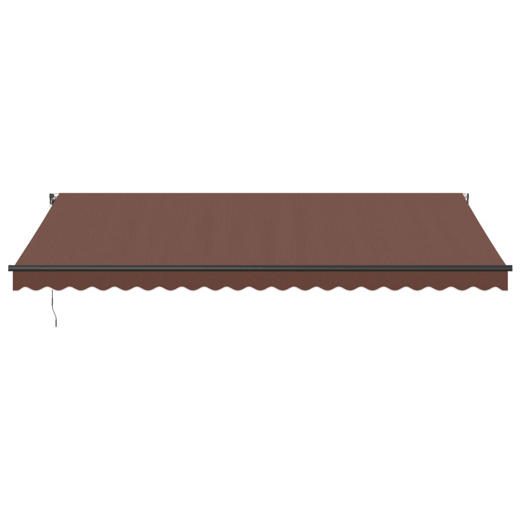 Automatic Retractable Awning with LEDs Brown 500x350 cm