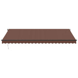 Automatic Retractable Awning with LEDs Brown 500x350 cm