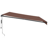 Automatic Retractable Awning with LEDs Brown 500x350 cm