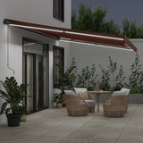 Manual Retractable Awning with LEDs Brown 600x350 cm