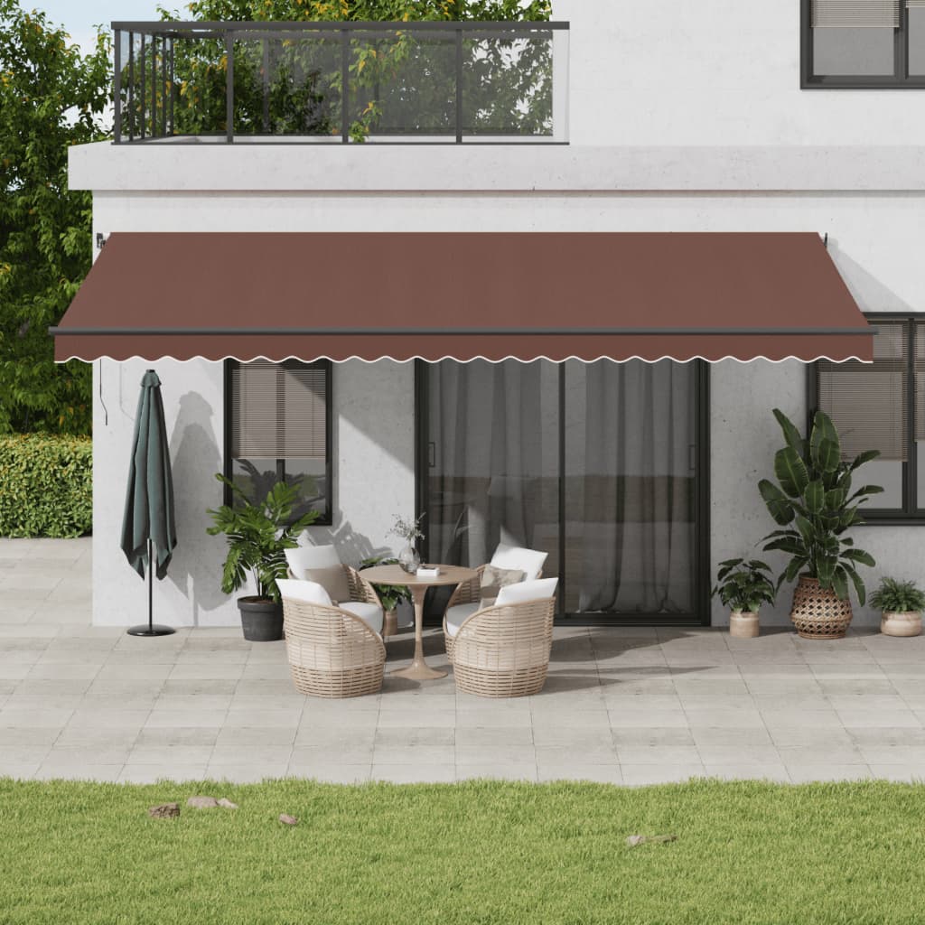 Automatic Retractable Awning Brown 600x350 cm