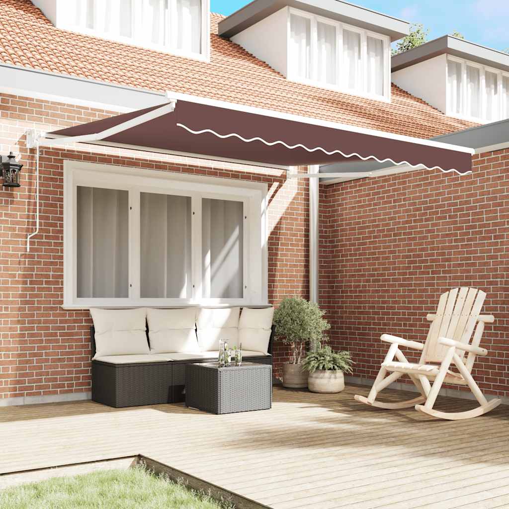 Automatic Retractable Awning Brown 300x250 cm