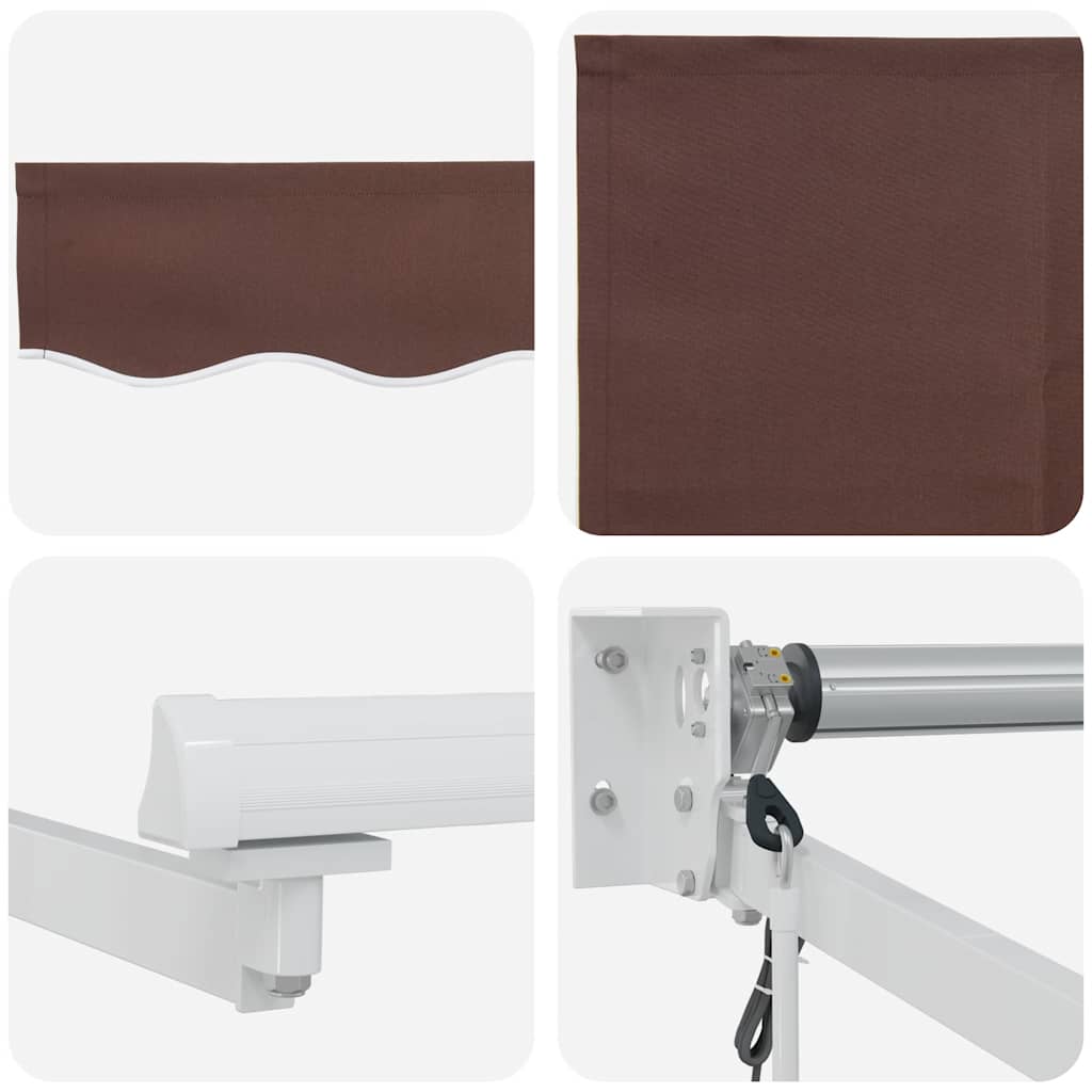 Automatic Retractable Awning Brown 300x250 cm