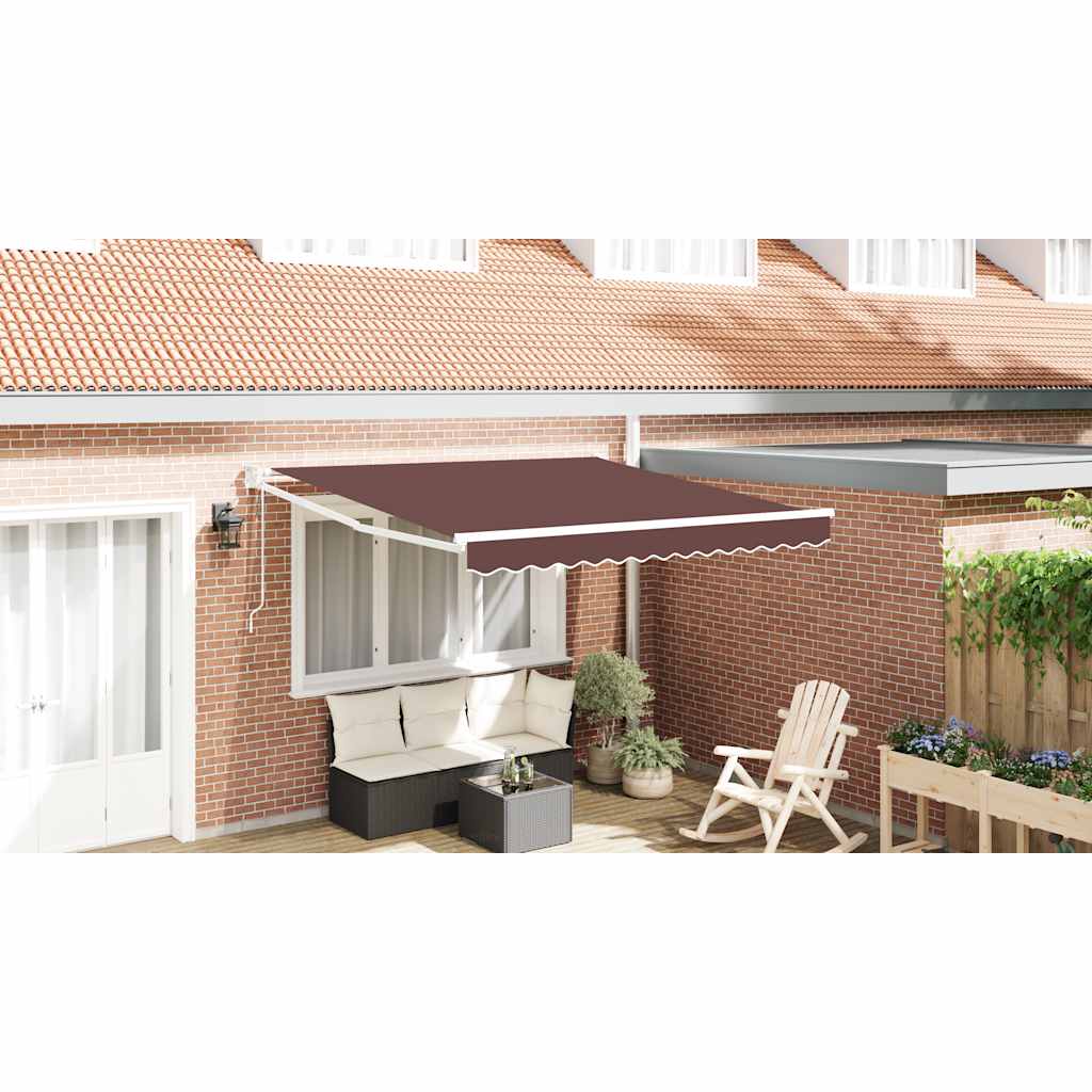 Automatic Retractable Awning Brown 300x250 cm