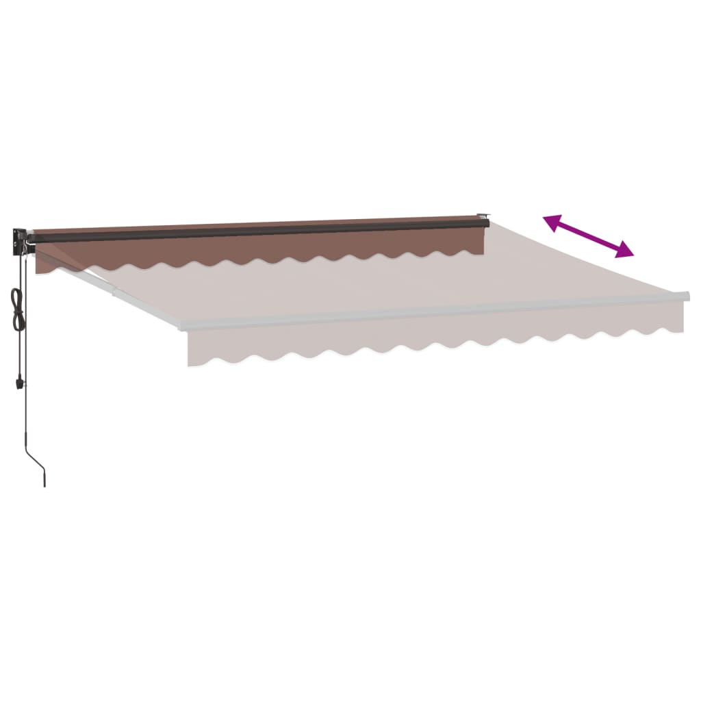 Automatic Retractable Awning Brown 350x250 cm