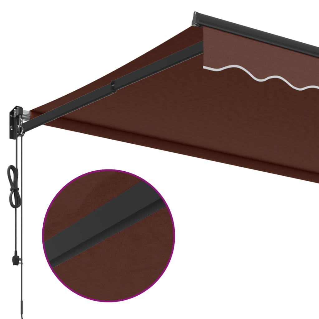 Automatic Retractable Awning Brown 350x250 cm