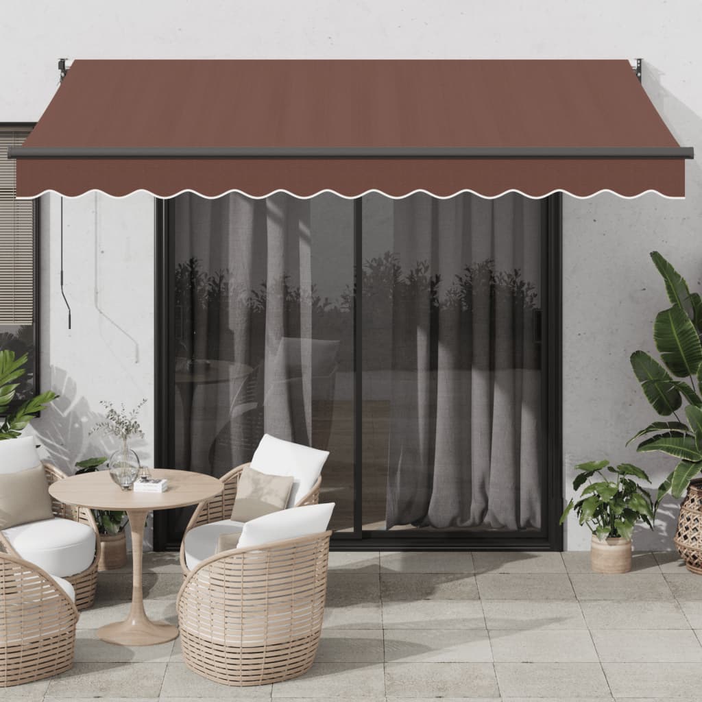 Automatic Retractable Awning Brown 350x250 cm