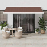 Manual Retractable Awning Brown 400x300 cm