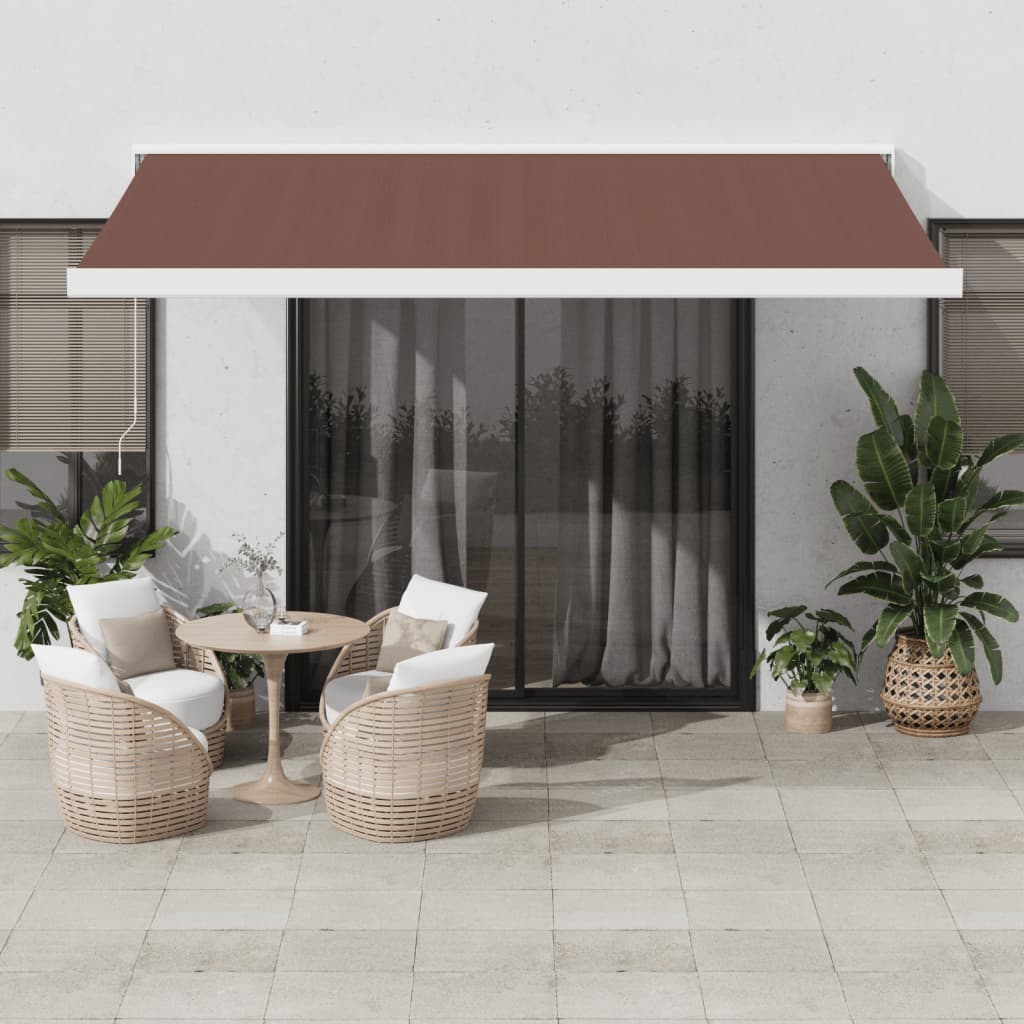 Manual Retractable Awning Brown 450x300 cm