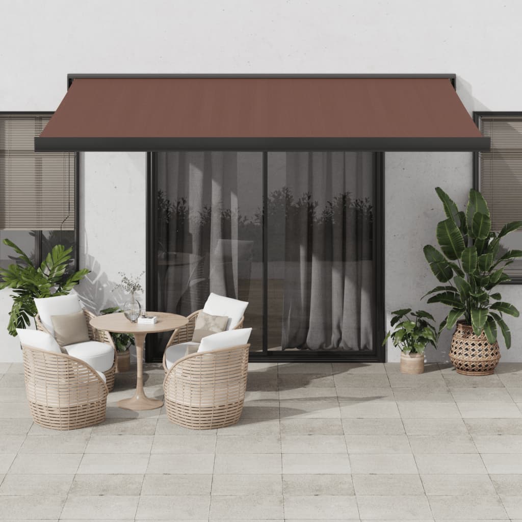 Automatic Retractable Awning Brown 400x300 cm