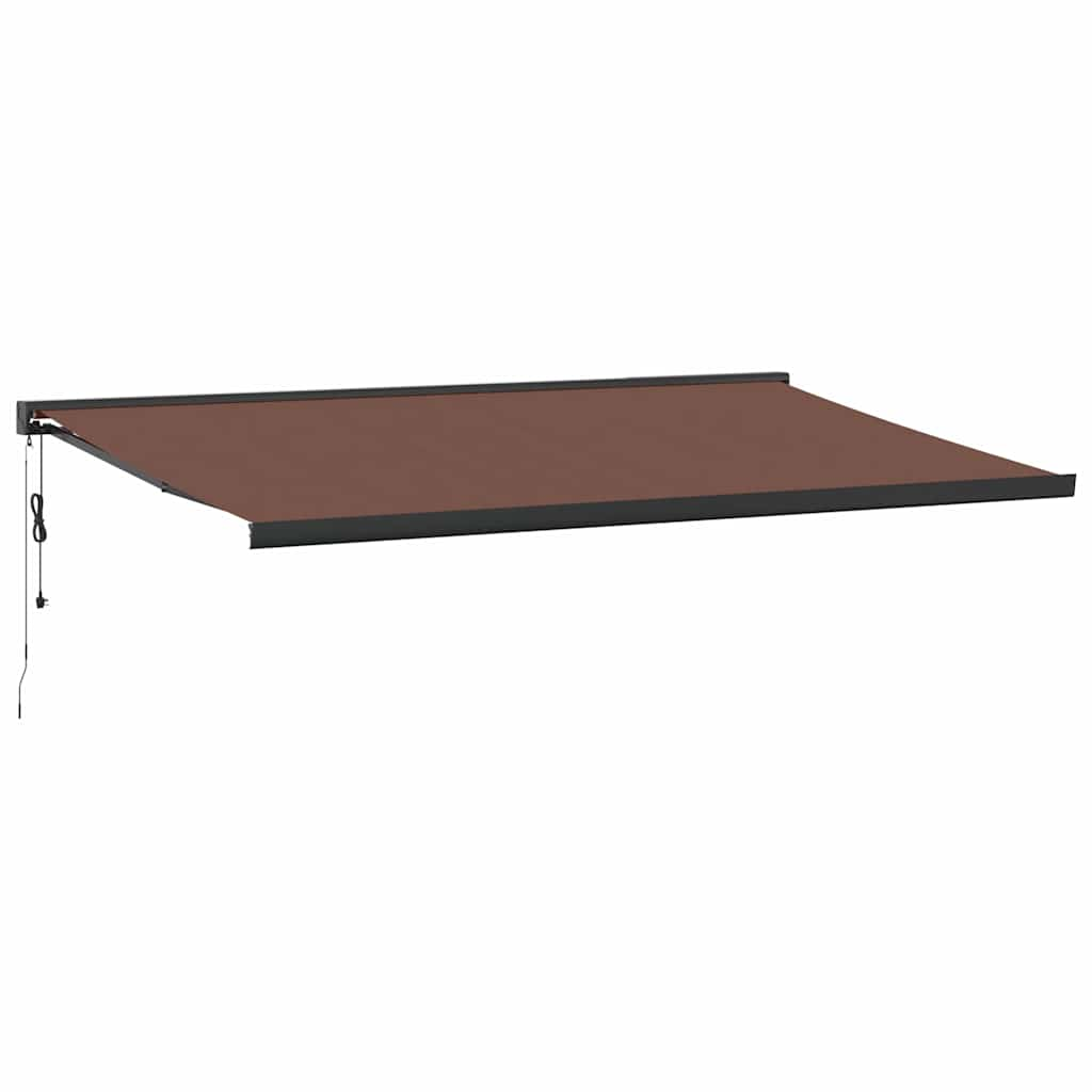 Automatic Retractable Awning Brown 500x300 cm