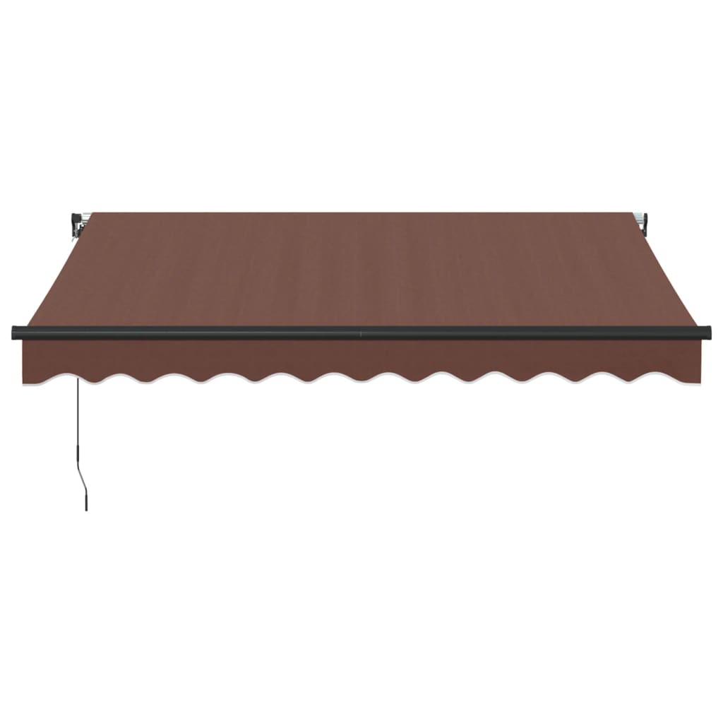 Manual Retractable Awning with LED Brown 300x250 cm