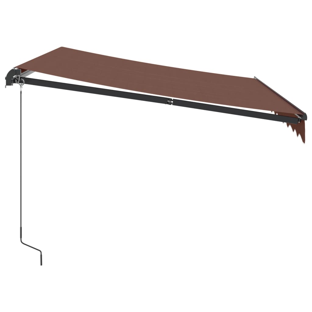 Manual Retractable Awning with LED Brown 300x250 cm