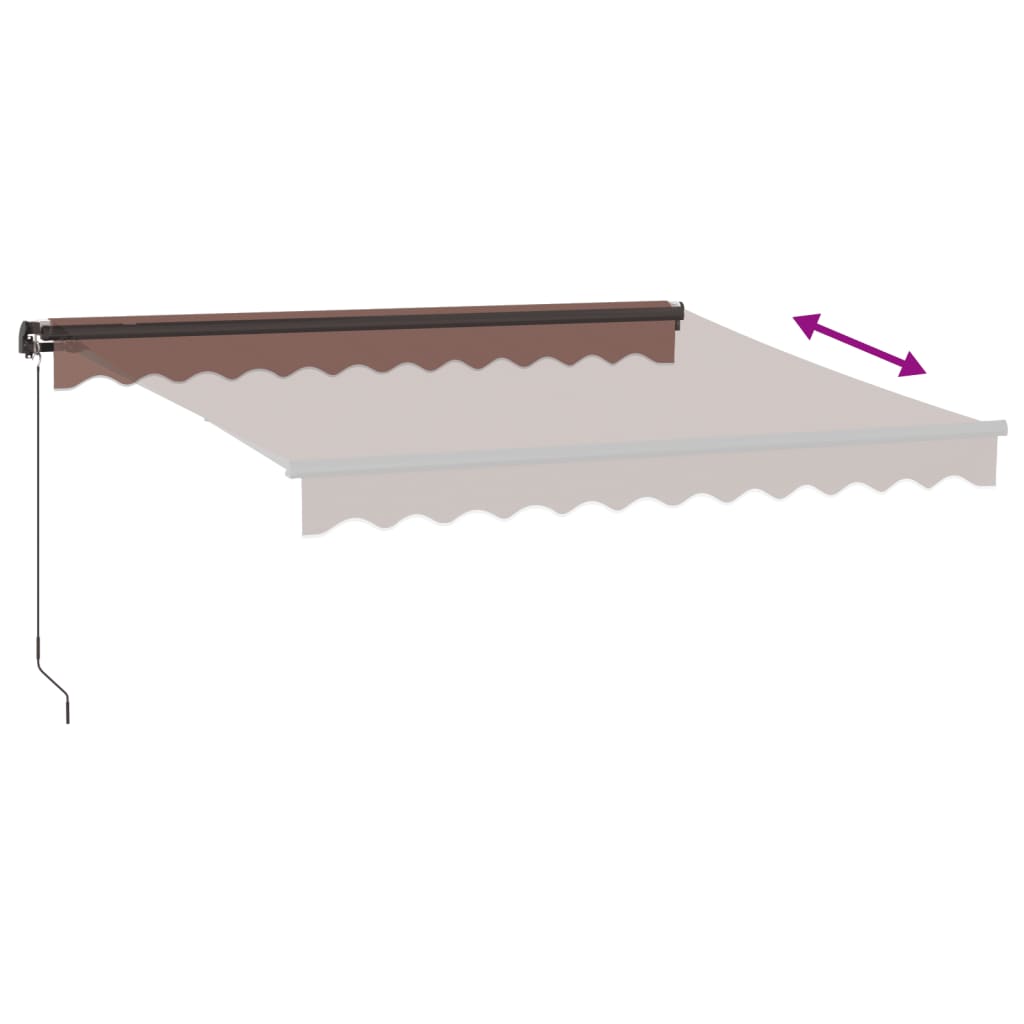 Manual Retractable Awning with LED Brown 300x250 cm