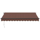 Manual Retractable Awning with LED Brown 350x250 cm