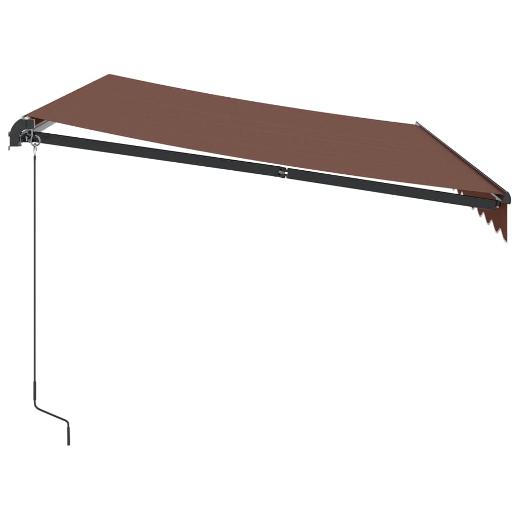 Manual Retractable Awning with LED Brown 350x250 cm