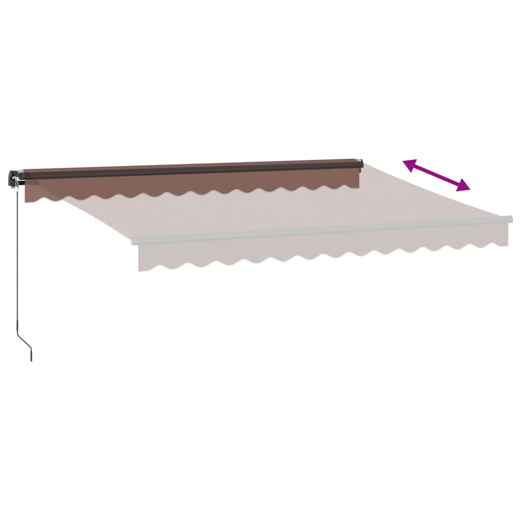 Manual Retractable Awning with LED Brown 350x250 cm