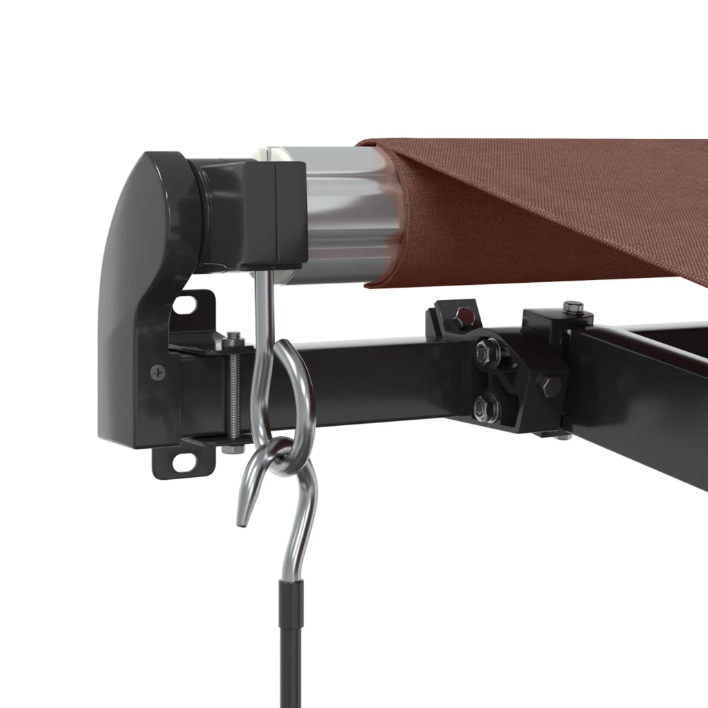 Manual Retractable Awning with LED Brown 350x250 cm