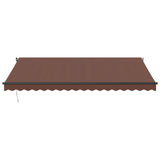 Manual Retractable Awning with LED Brown 450x300 cm