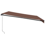 Manual Retractable Awning with LED Brown 450x300 cm