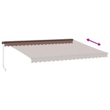 Manual Retractable Awning with LED Brown 450x300 cm