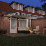 Manual Retractable Awning with LED Anthracite&White 450x300 cm