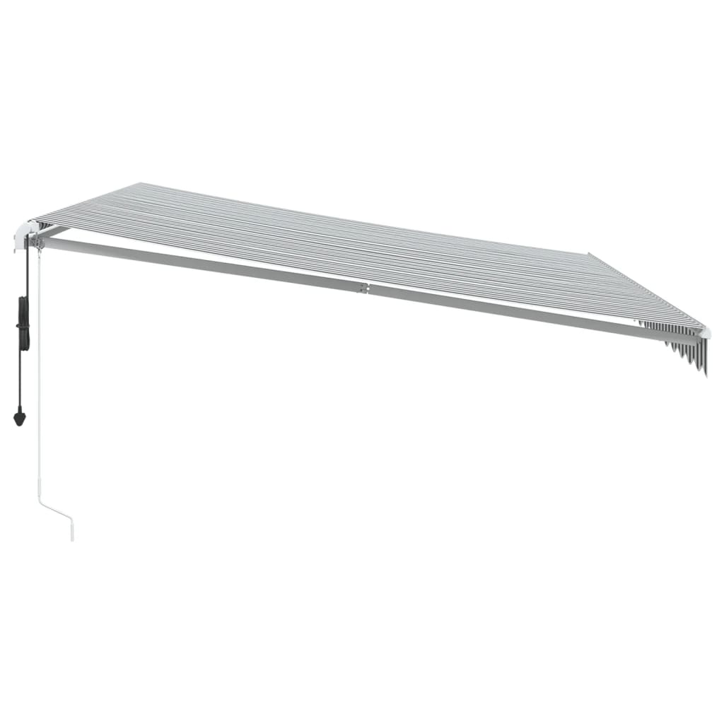 Automatic Retractable Awning with LED Anthracite&White 450x300 cm