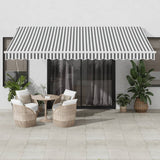 Automatic Retractable Awning with LED Anthracite&White 450x300 cm