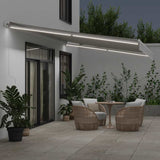 Manual Retractable Awning with LED Anthracite&White 600x300 cm