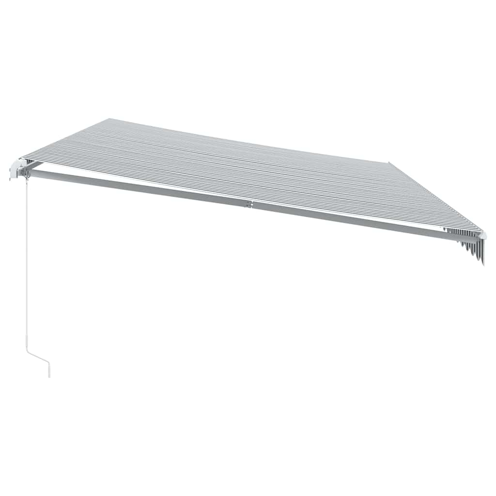 Manual Retractable Awning with LED Anthracite&White 600x300 cm