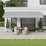 Automatic Retractable Awning with LED Anthracite&White 600x300 cm