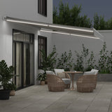 Manual Retractable Awning with LED Anthracite&White 500x350 cm