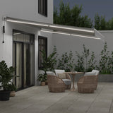 Automatic Retractable Awning with LED Anthracite&White 500x350 cm