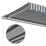 Manual Retractable Awning Anthracite&White 600x350 cm