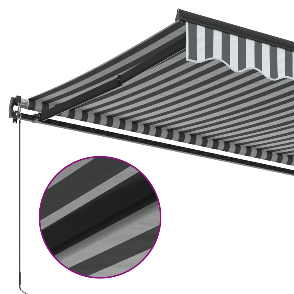 Manual Retractable Awning Anthracite and White 400x350 cm