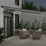 Manual Retractable Awning with LEDs Anthracite&White 400x350 cm