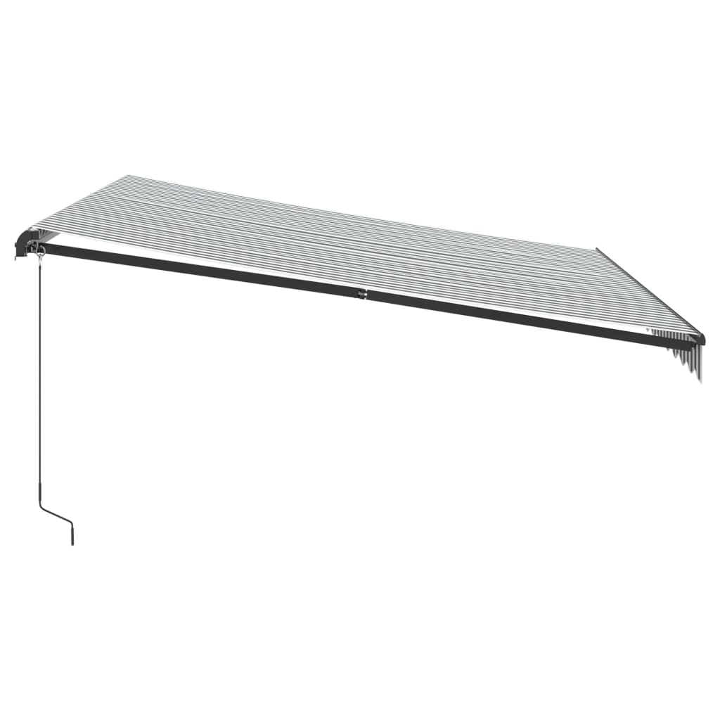 Manual Retractable Awning with LEDs Anthracite&White 400x350 cm