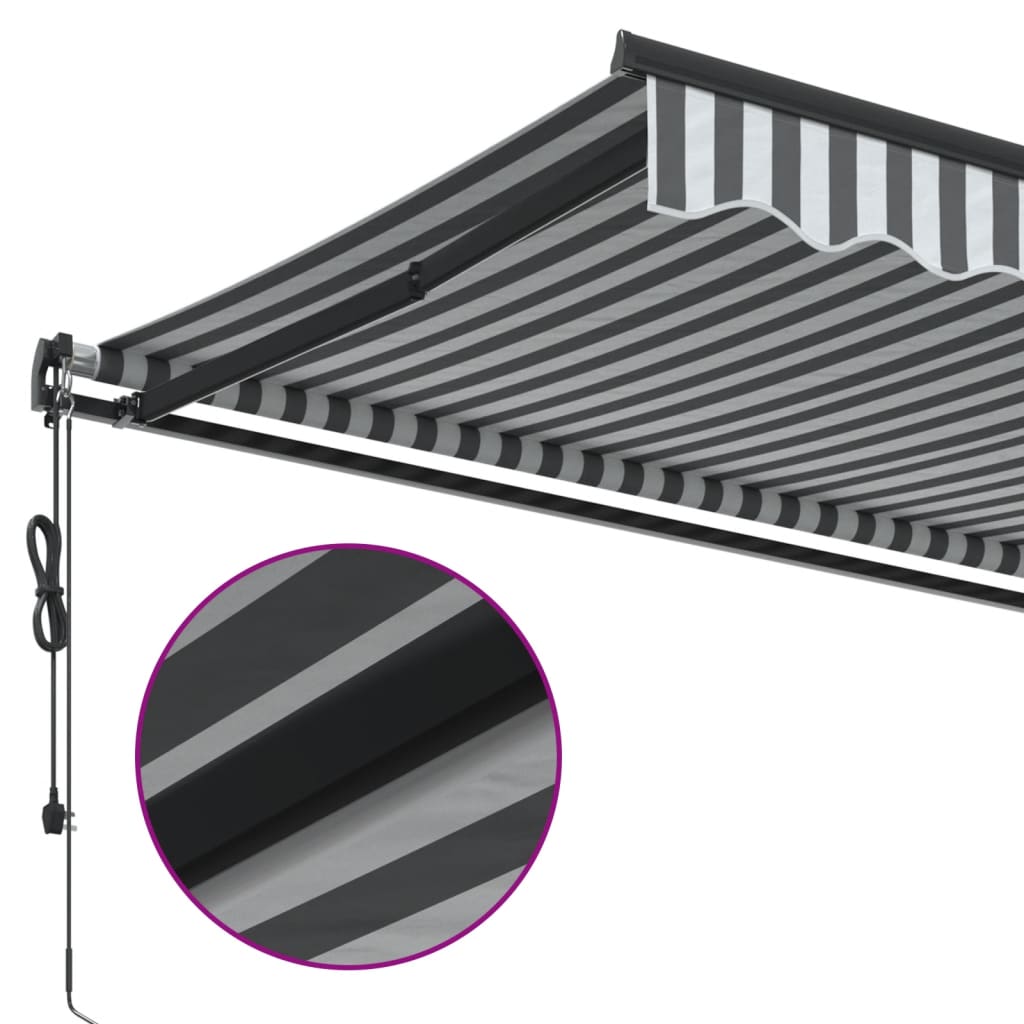 Automatic Retractable Awning Anthracite and White 400x350 cm