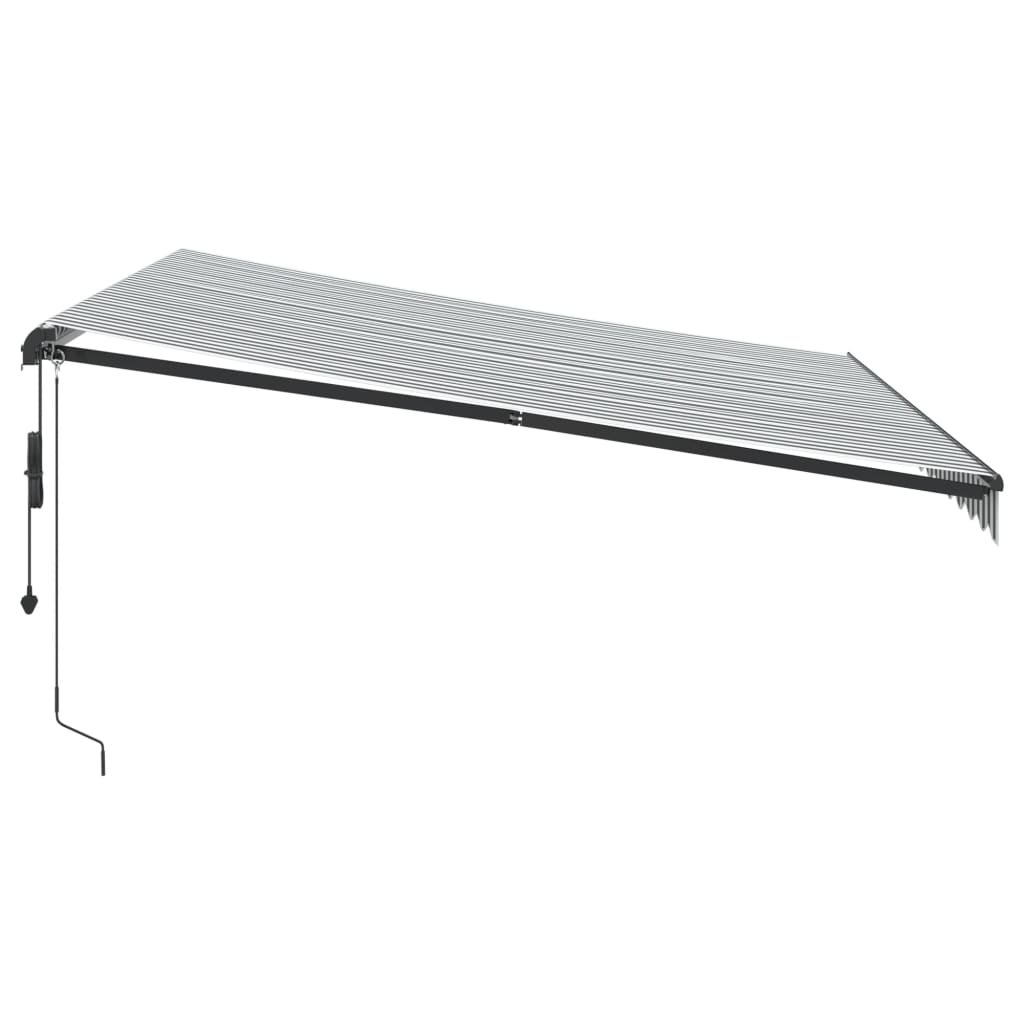 Automatic Retractable Awning with LEDs Anthracite&White 400x350 cm