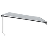 Manual Retractable Awning Anthracite and White 450x350 cm