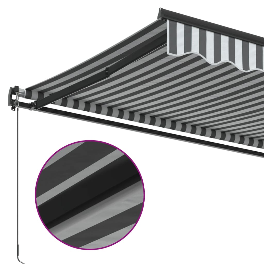 Manual Retractable Awning Anthracite and White 450x350 cm