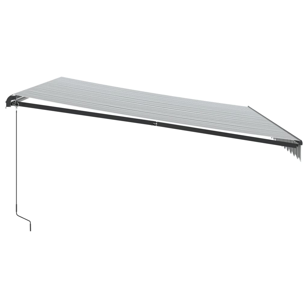 Manual Retractable Awning with LEDs Anthracite&White 500x350 cm