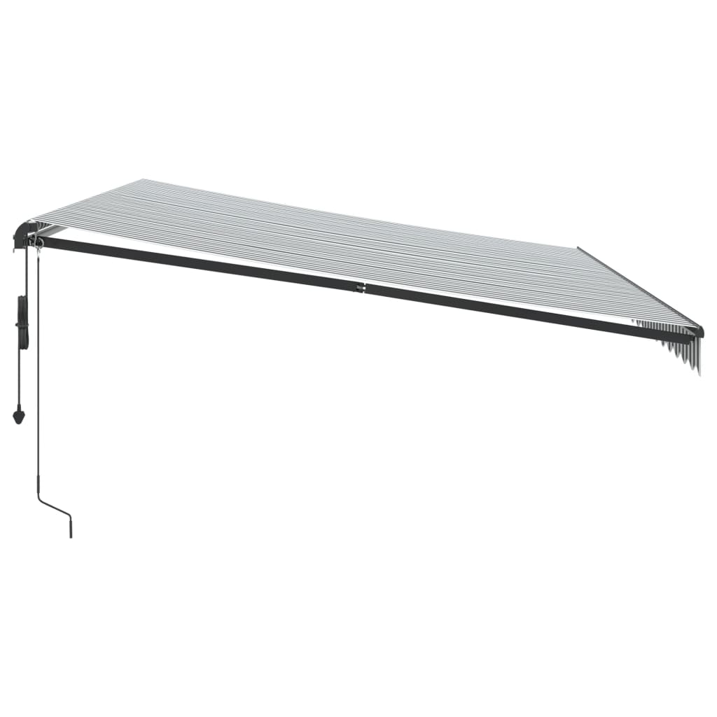 Automatic Retractable Awning Anthracite and White 500x350 cm