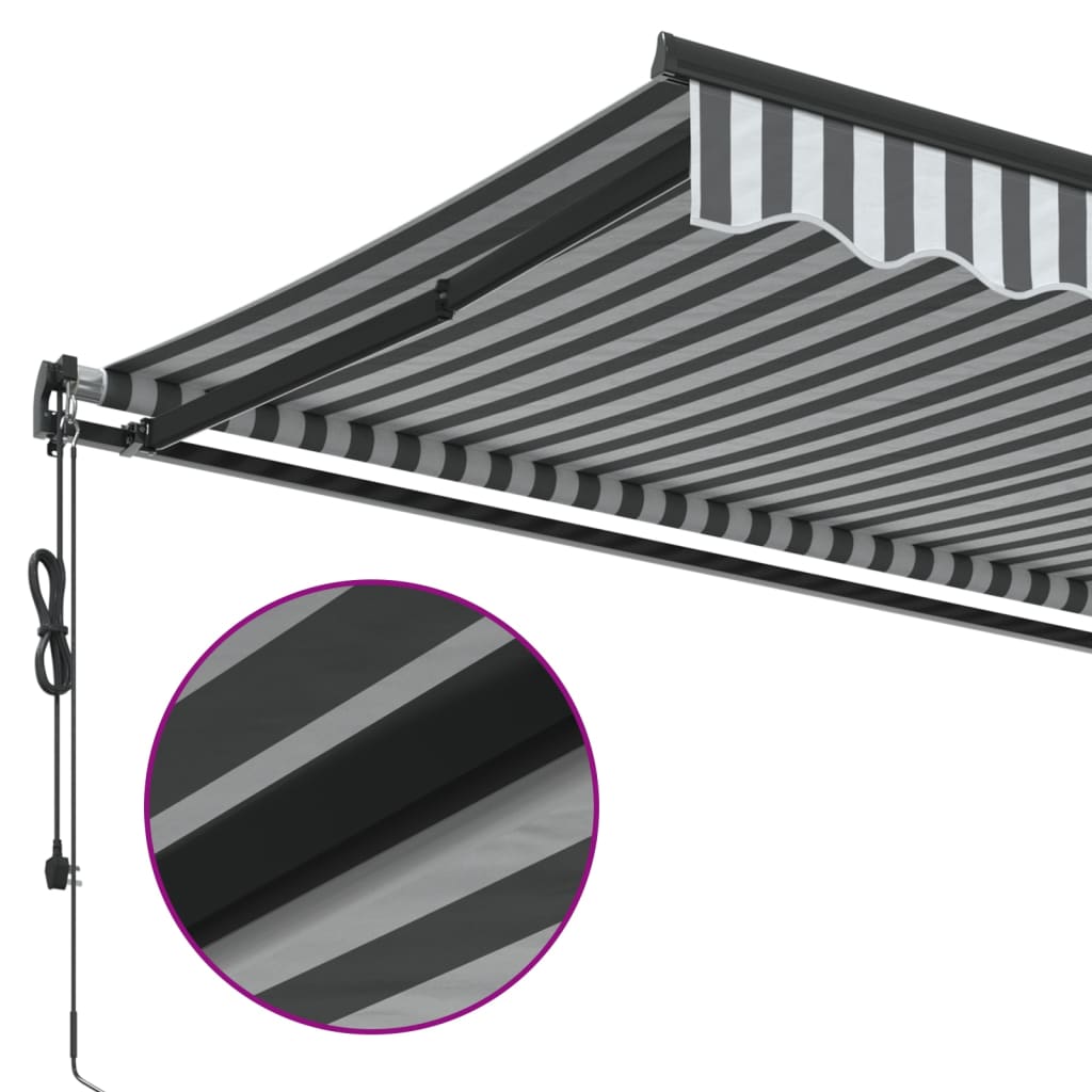 Automatic Retractable Awning Anthracite and White 500x350 cm