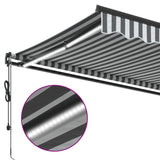 Automatic Retractable Awning with LEDs Anthracite&White 500x350 cm