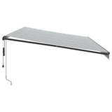 Automatic Retractable Awning Anthracite and White 600x350 cm