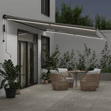 Automatic Retractable Awning with LEDs Anthracite&White 600x350 cm